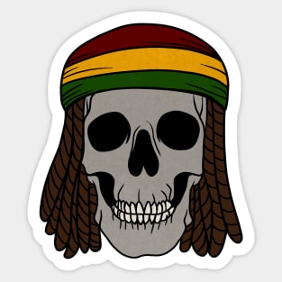 Rasta Skull with Dreadlocks, Rastafarian, Jamaica Sticker